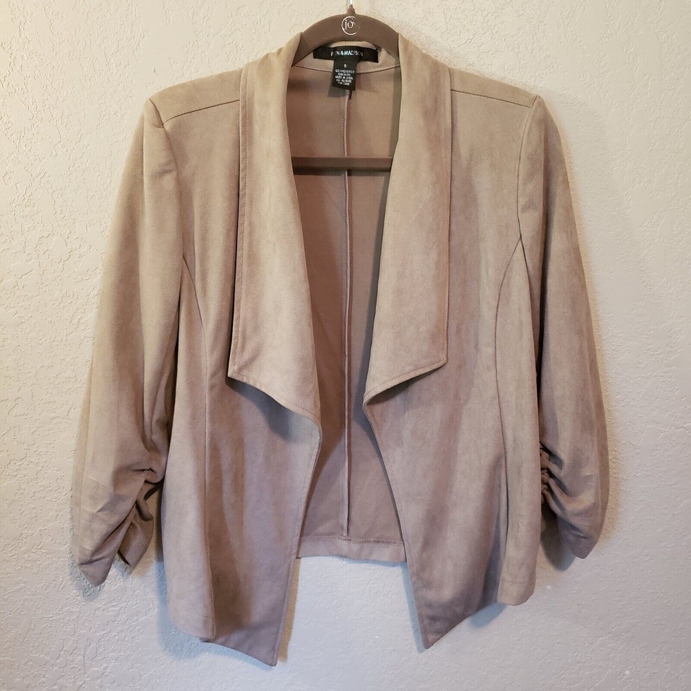 Women's Faux Suede Tan Jacket Sz Small By 89th & Madison